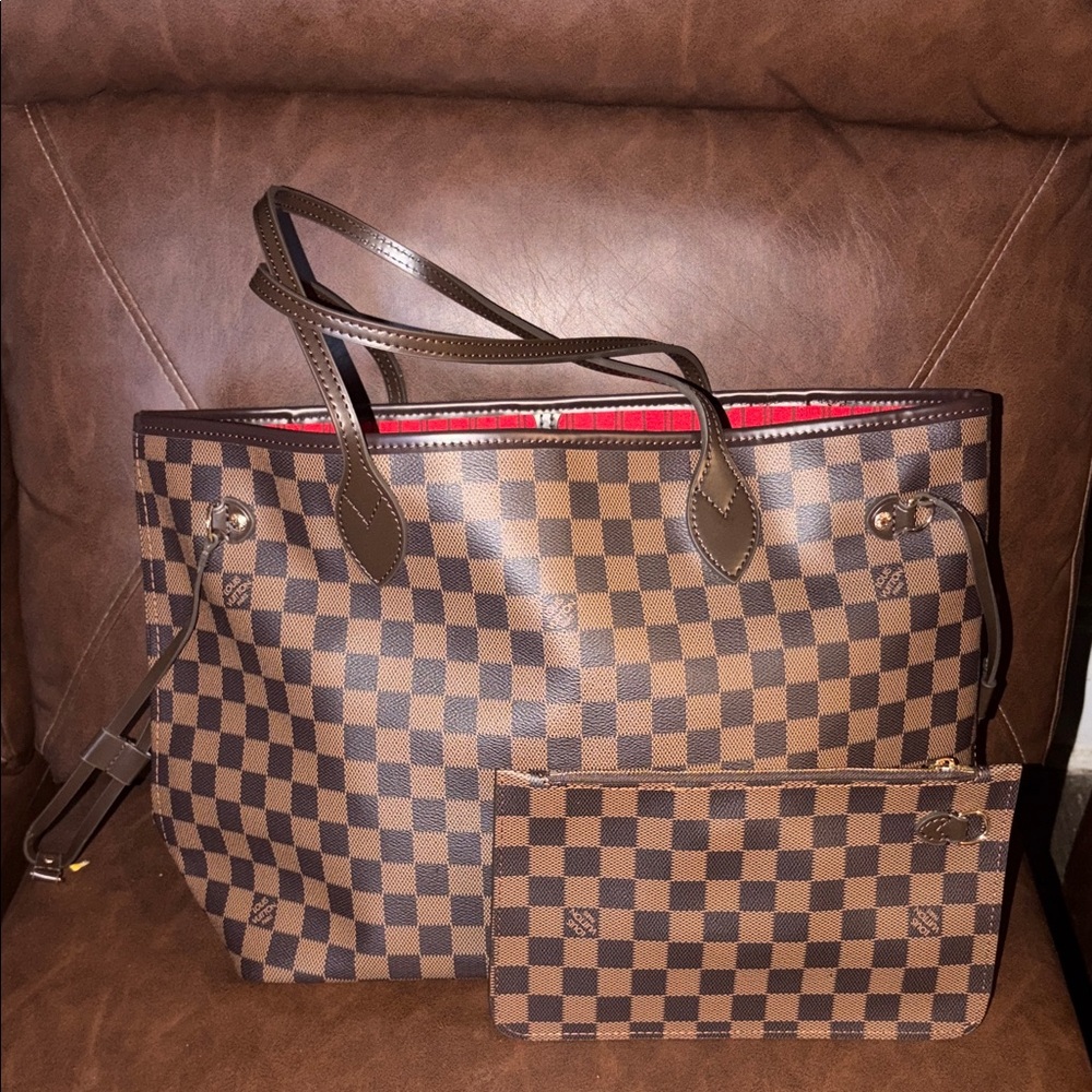 👜 Damier Neverfull tote & Pouch 👝 fashion bag 💼 - Picture 3 of 14